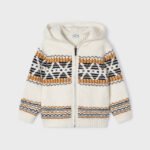 Boy jacquard zip cardigan