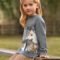 Girl dress with intarsia jumper