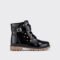 Girl patent leather biker boots