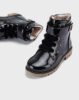 Girl patent leather biker boots