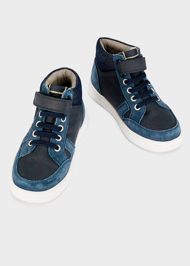 Boy high top trainers sustainable leather