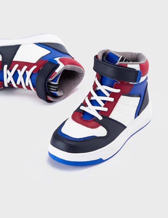Boy high top trainers leather