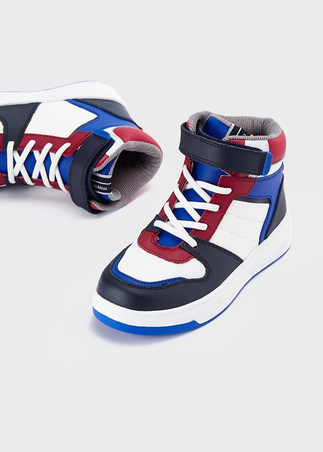 Boy high top trainers leather