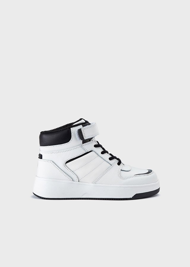 Boy high top trainers leather