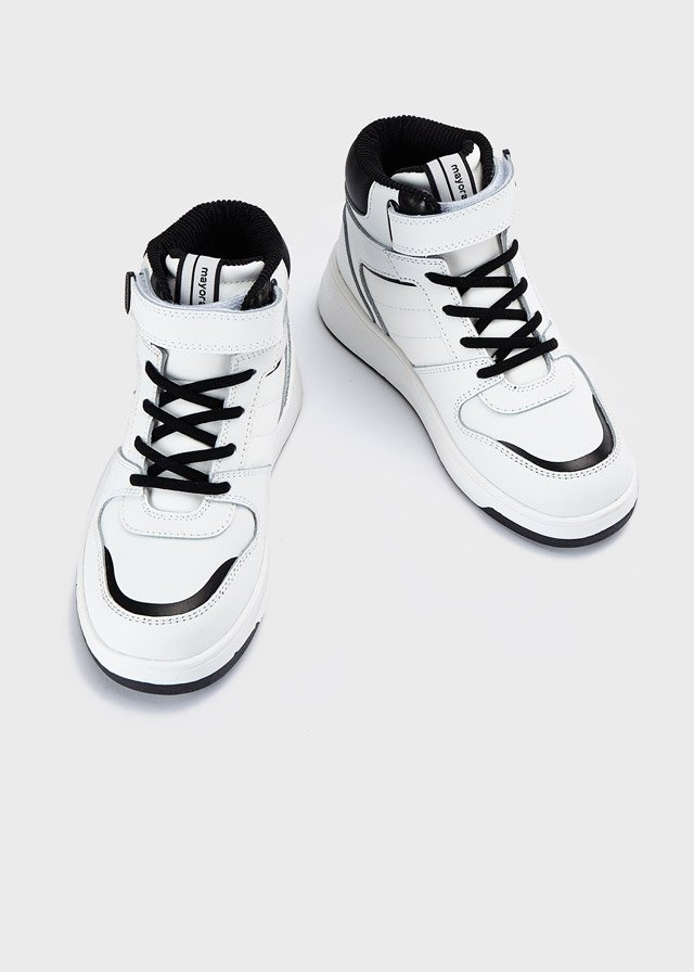 Boy high top trainers leather