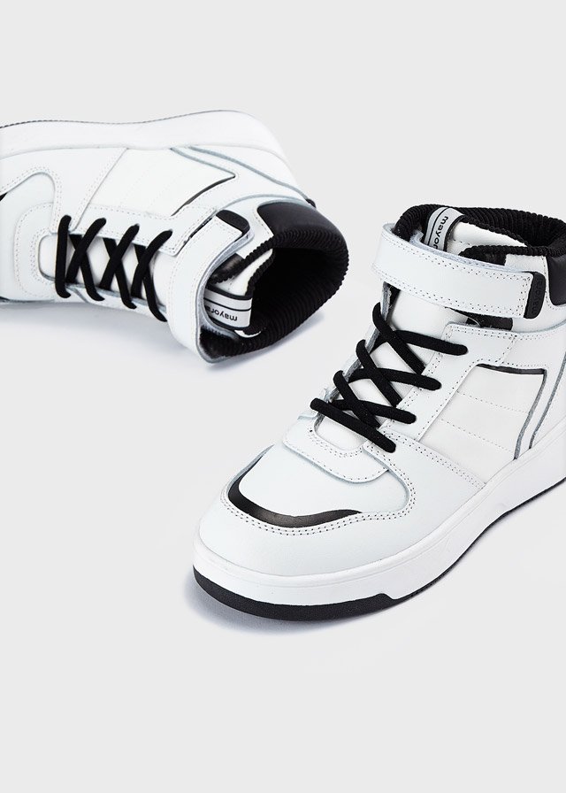 Boy high top trainers leather