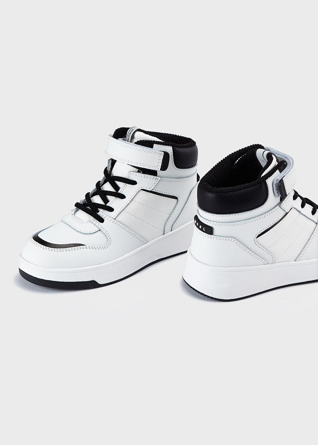 Boy high top trainers leather