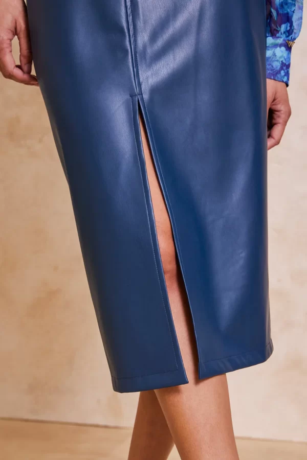 Midi skirt leather