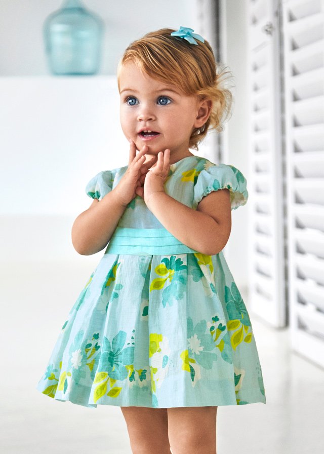 Baby floral linen dress