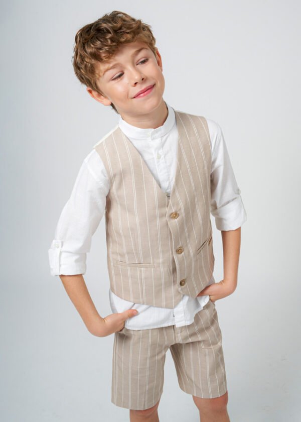 Boy Formal Linen Waistcoat