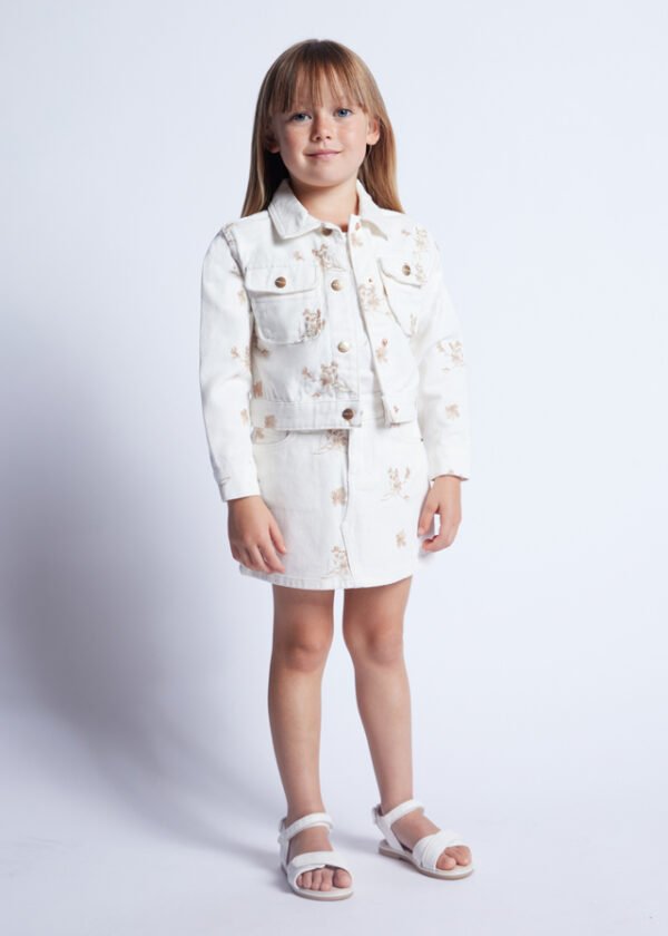 Girl embroidered twill jacket