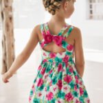 Girl Floral Back Bow Dress