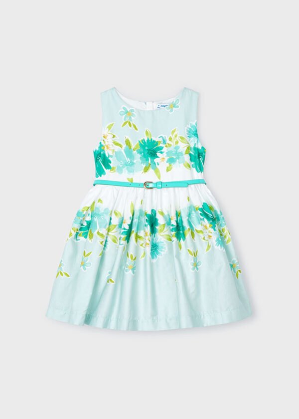 Girl Poplin Belted Dress