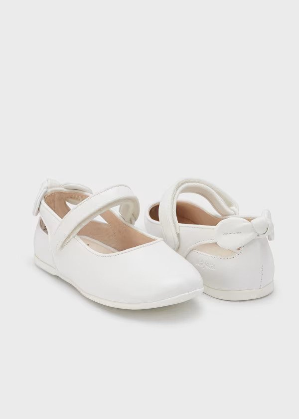 Girl Mary Janes with Bow Sustainable Leather