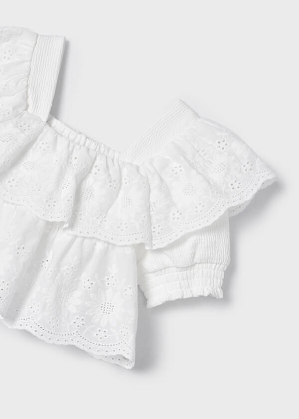 Girl Embroidered Ruffle Blouse
