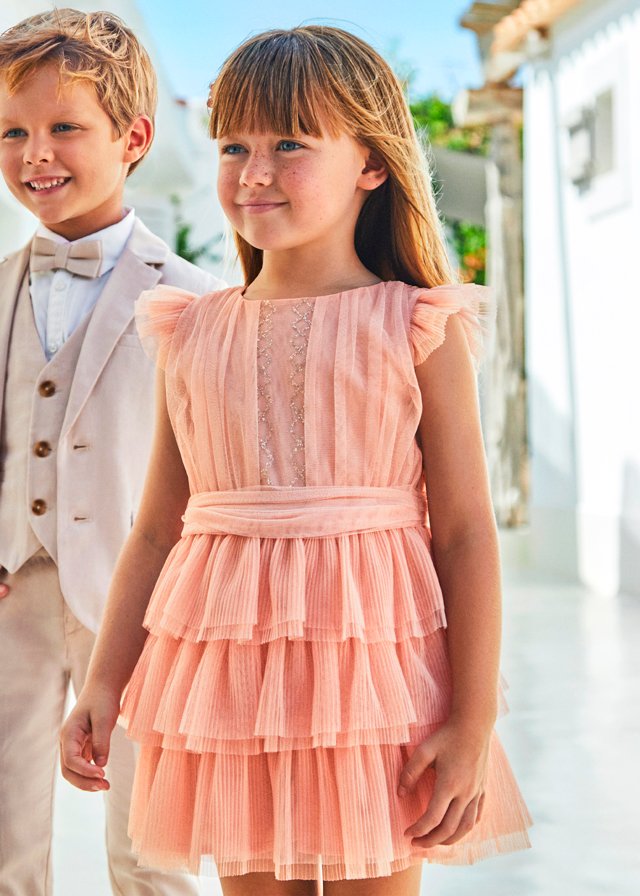 Girl Pleated Tulle Dress