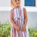 Girl Striped Linen Dress