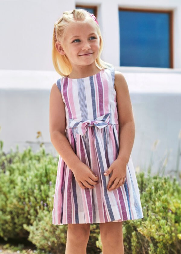 Girl Striped Linen Dress