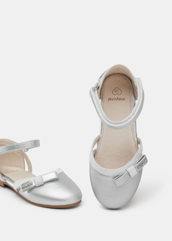 Girl Metallic Ballerina Flats Sustainable Leather