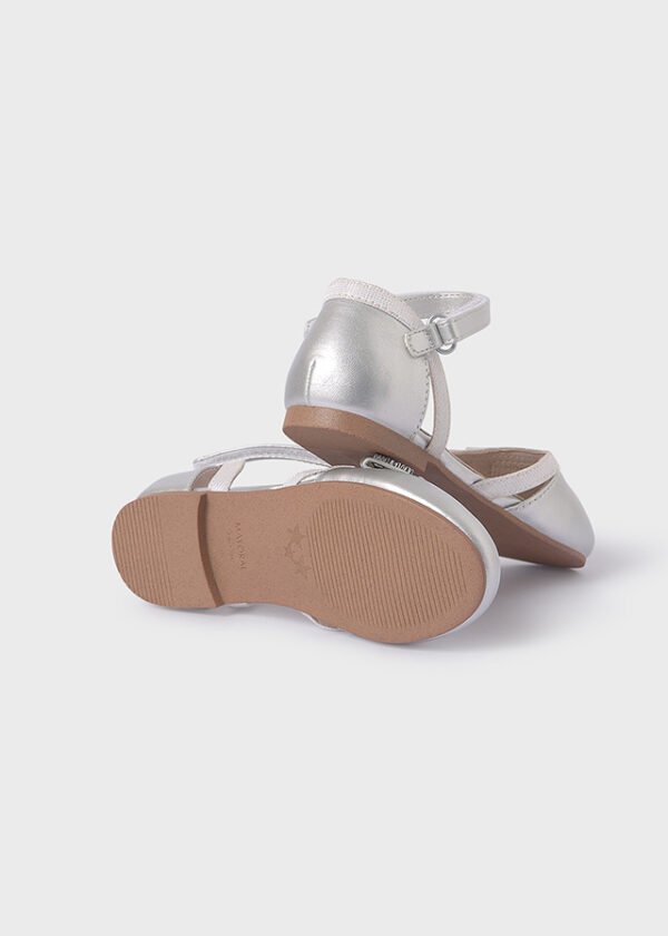 Girl Metallic Ballerina Flats Sustainable Leather