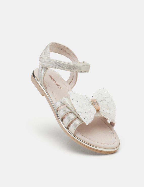 Girl Bow Sandals Sustainable Leather