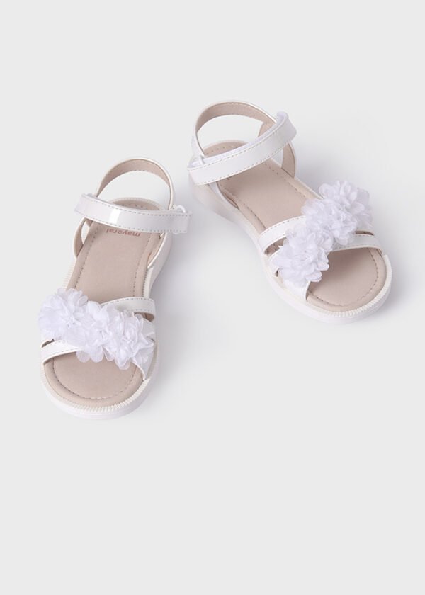 Girl Patent Flower Sandals Sustainable Leather