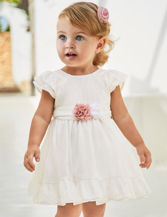 Baby Ceremonial Floral Belted Dress