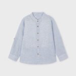 Boy Long Sleeved Mao Linen Shirt