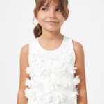 Girl Embossed Flower Vest Top Better Cotton