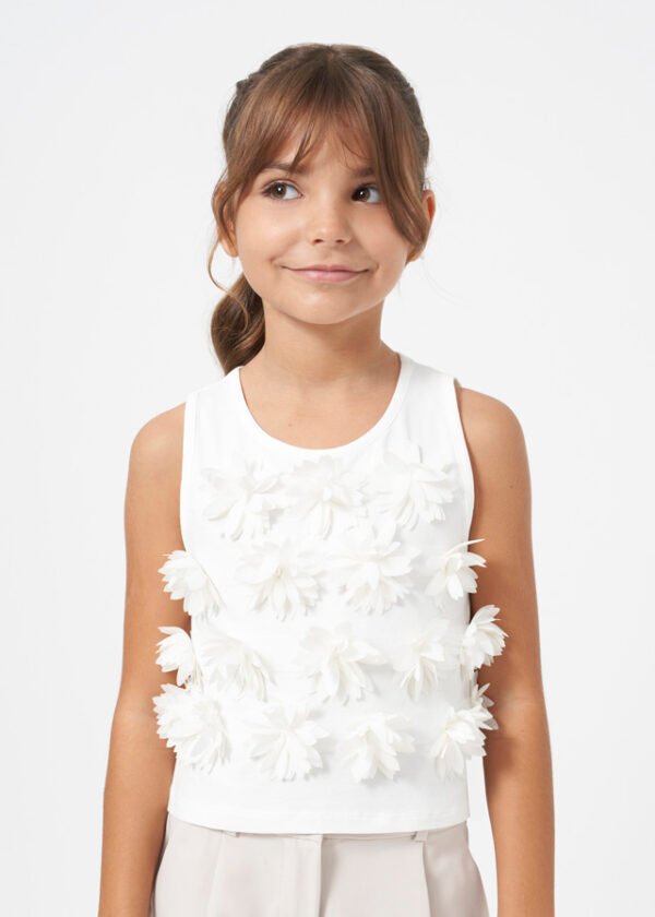 Girl Embossed Flower Vest Top Better Cotton