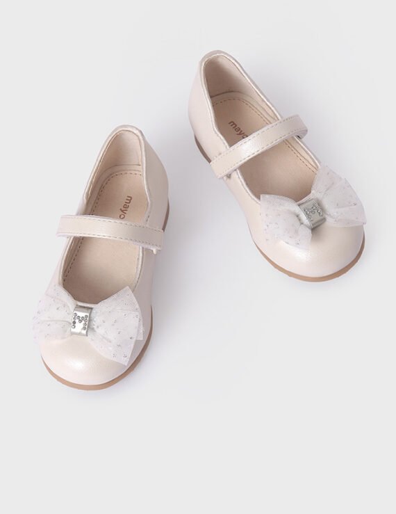 Baby Mary Janes with Bow Sustainable Leather