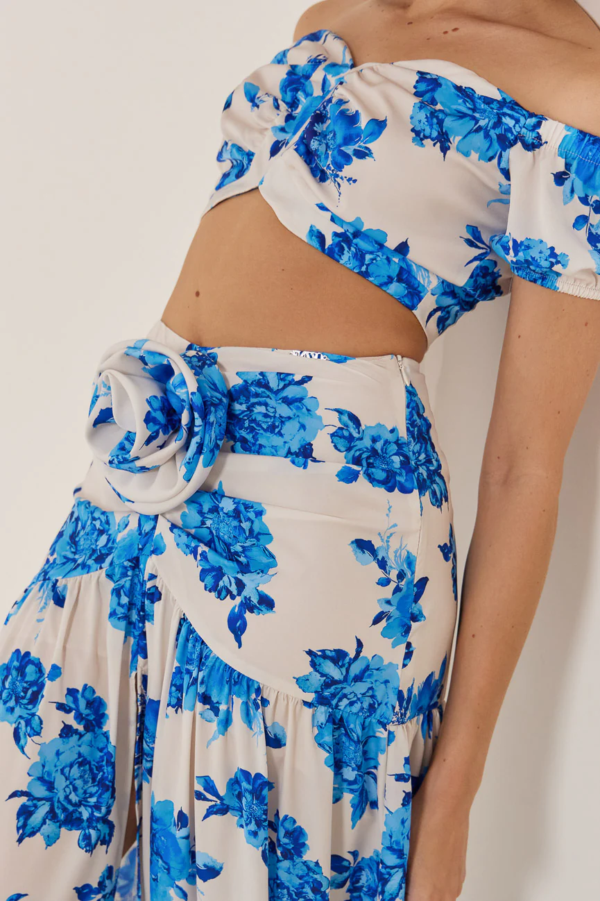 Silk set flower print