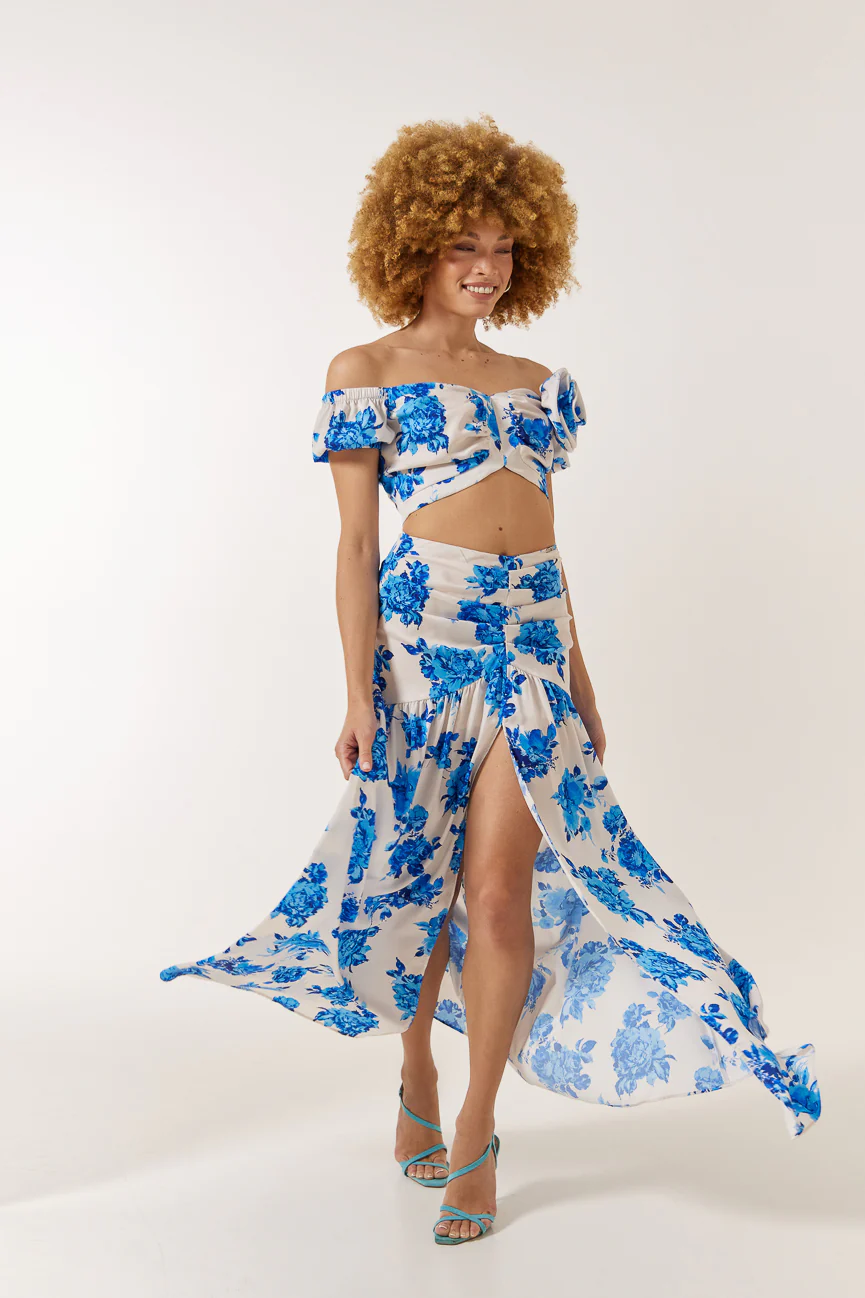 Silk set flower print
