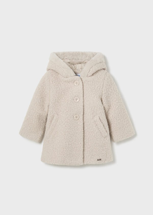 Knit structured coat for baby girl