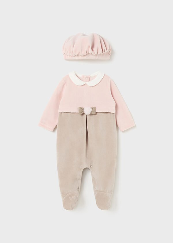 Newborn Girl Romper with Beret