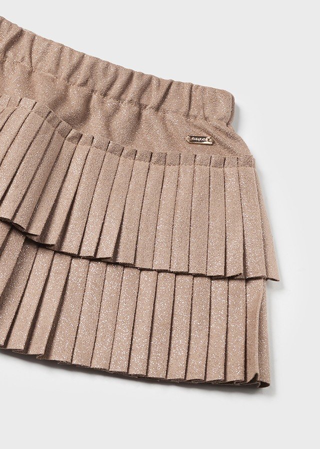 Baby Suede Pleated Skirt