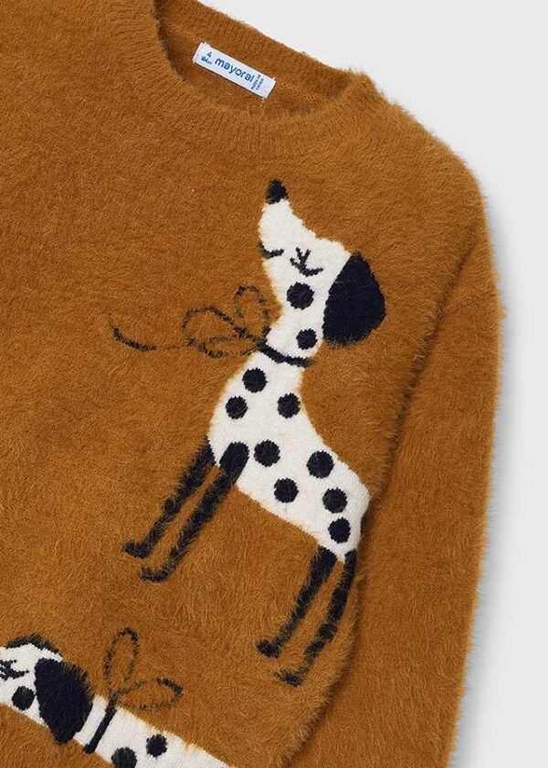 Girl Intarsia Puppy Jumper