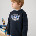 Boy Mountain Letter Print Sweatshirt