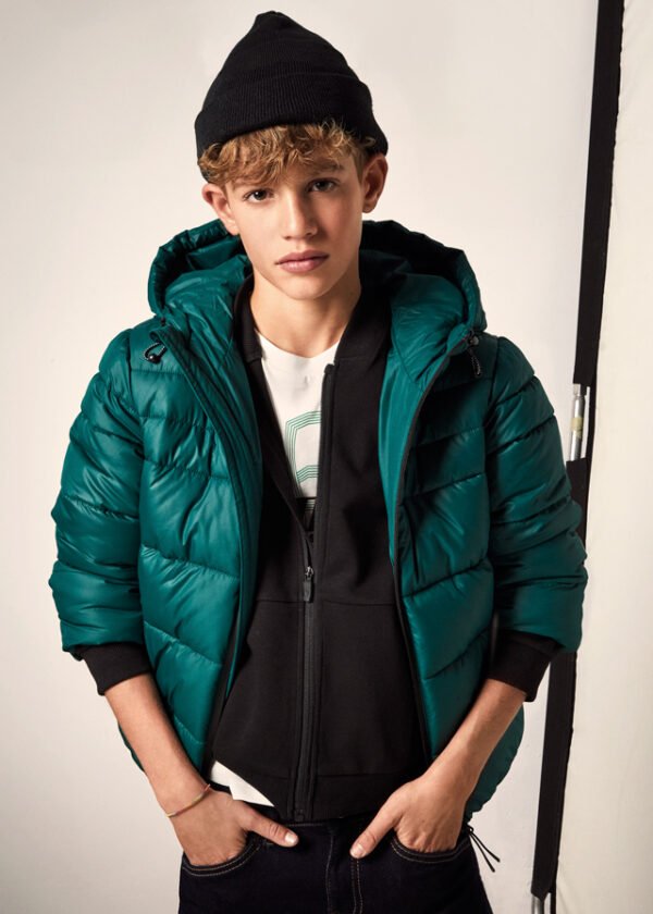 Boy Puffer Coat with Reflective Details