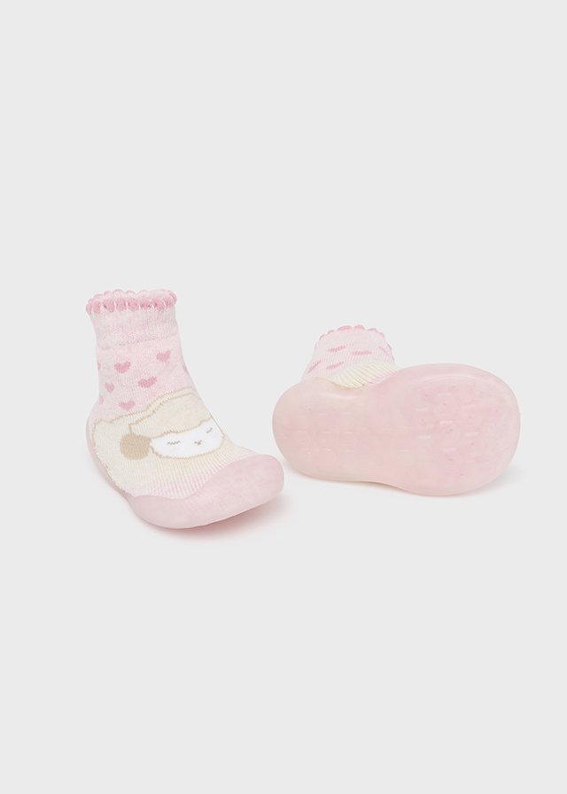 Newborn girl Non-Slip Bear Socks