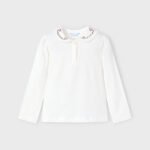 Girl Decorative Collar Polo Shirt