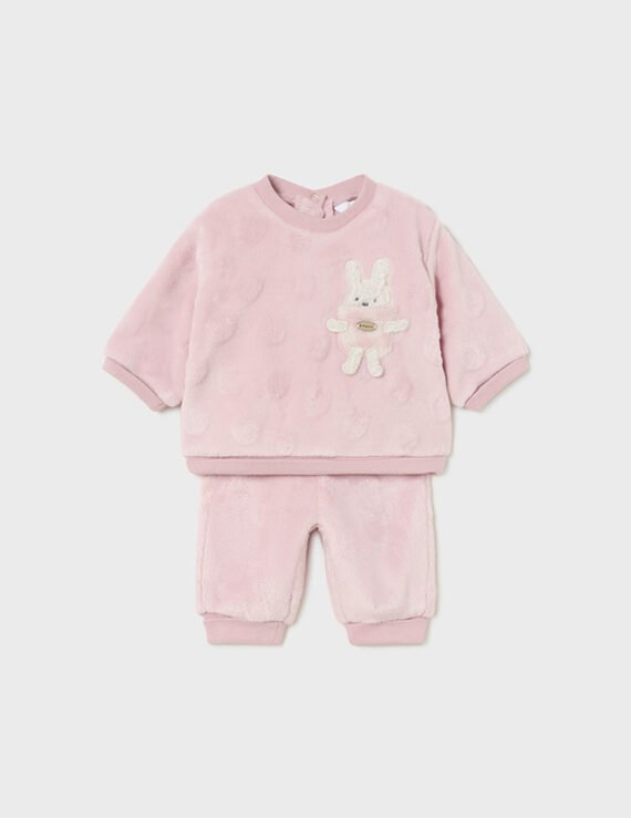 Newborn Girl Fur Jumper and Trousers Set