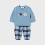 Newborn Boy Checked Trousers and Jumper Set