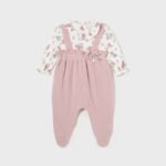 Newborn Girl Floral Dungarees Romper