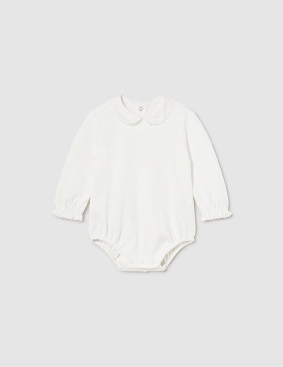 Newborn Boy Ruffle Collar Bodysuit