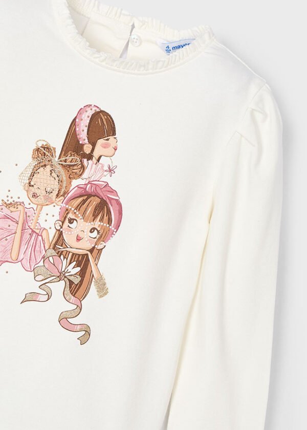 Girl print mock neck T-shirt