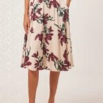 Midi skirt flower print