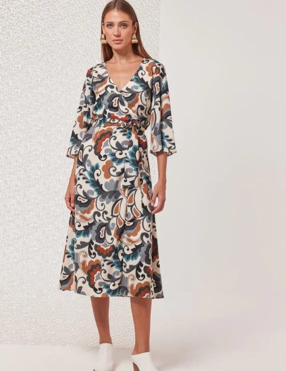 Wrap silk dress