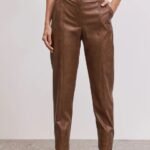 Leather pants camel