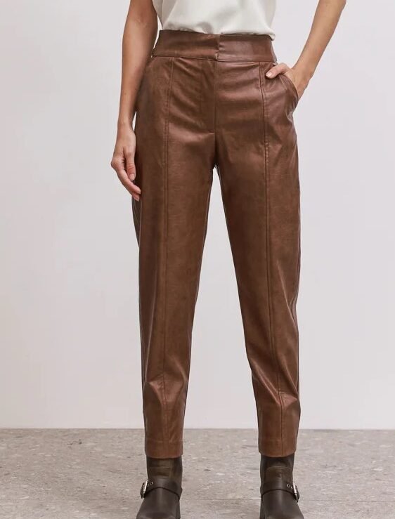 Leather pants camel